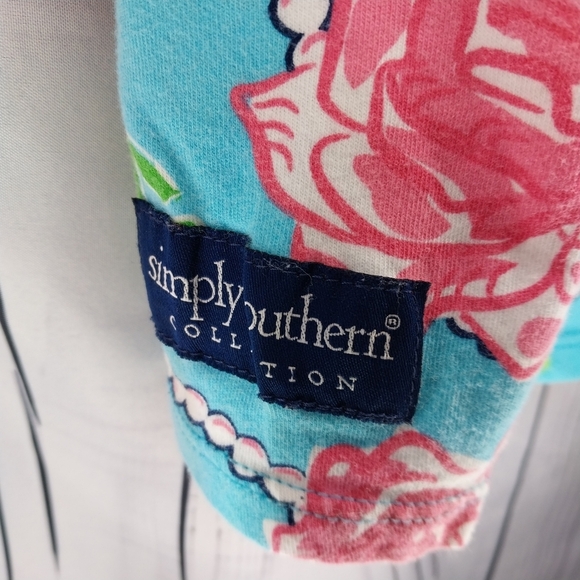 Simply Southern Bloom Floral Pearl Pocket T Shirt Dress - Picture 6 of 13